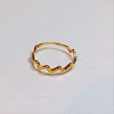 18k Yellow Gold Ring Wave Wavy Line Stackable Ring Size 7 Lightweight New Lightweight Approx 1.0g Stamped Au750 750 18k Pawnable Unbranded Jewelry 18k Yellow Gold Ring, Stackable Ring, Yellow Gold Ring, Ring Size 7, Stackable Rings, Womens Jewelry Rings, Gold Ring, New Color, Ring Size