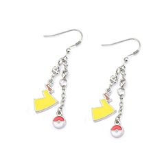 PRICES MAY VARY. Title: Pokemon Pokeball & Lightning Bolt Dangle Earrings. Product Type: Departments > Women > Jewelry > Earrings > Drop & Dangle Pikachu Tail, Pokemon Earrings, Pokemon Necklace, Pokemon Merchandise, Dangle Earrings Silver, Geek Jewelry, Coupon Box, Pokemon Pikachu, Rings Jewelry Fashion