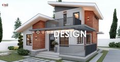 a small house is shown with the words home design on it