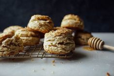 some biscuits are cooling on a wire rack