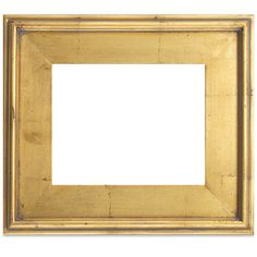 an old gold frame with a white background