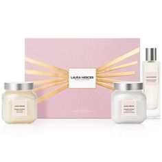 Laura Mercier Luxe Indulgence: Almond Coconut Collection Includes: 1) Almond Coconut Body Cream - 200 G / 6.7 Oz. ($76) 2) Almond Coconut Honey Bath - 200 G / 6.7 Oz. ($60) 3) Almond Coconut Eau De Toilette - 50 Ml / 1.7 Fl.Oz. ($96) Honey Bath, Holiday Skincare, Creamed Honey, Coconut Almond, Warm Fragrance, Skincare Gift Set, Theobroma Cacao, How To Exfoliate Skin, Laura Mercier