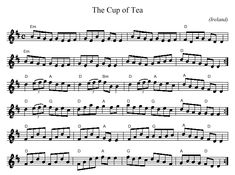 the cup of tea sheet music for violin with notes and tabula, arranged by person