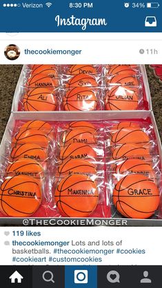 an instagramted photo of orange basketballs for sale