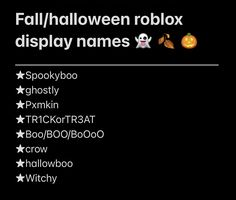 the halloween roblox display names are shown in this screenshoter's image