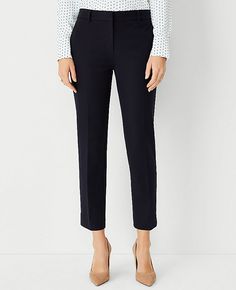 Formerly known as the ankle pant, instantly streamline your style with a lean leg and ankle grazing crop. Front zip with hook-and-bar closure. Front off-seam pockets. Back besom pockets. Shop all Eva pants,Leg Shape:Leg Shape: Slim – a slim leg that's slightly cropped for perfect proportions,Rise:Mid rise: sits 2 1/4" below natural waist,Imported:Imported,Fit:Fit: Tailored & fitted,Length:Hits at ankle: 30" inseam with 14 1/2" leg opening,Fabrication:92% Cotton, 8% Spandex,Garment Care:Machine Washable The Tall Eva Ankle Pant by Ann Taylor Size regular - 0 Atlantic Navy Women's Regular, Ankle, Pants, 92%, Cotton, 8%, Spandex, Machine, Washable Corporate Girly, Lean Legs, Knitted Suit, Tall Pants, Trendy Clothes For Women, Business Attire, Slim Leg, Navy Women, Ankle Pants