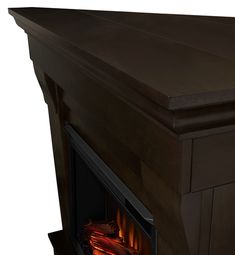 an image of a fireplace that is in the middle of it's flame place