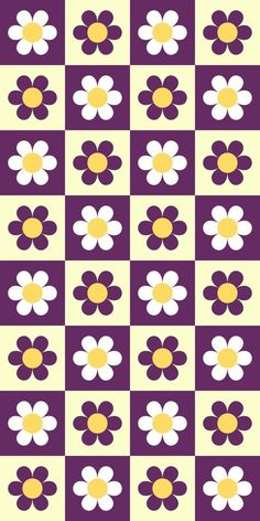 an image of a pattern with flowers in the middle and yellow, white, and purple colors