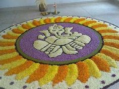 a colorful rug with an image of a teddy bear on the floor in front of a lamp