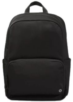 Casual Commuting Backpack With Water Bottle Pocket, Black Breathable Backpack For School, Lululemon Backpack For School, Casual Commuting Backpack With Ykk Zipper, Casual Nylon Lululemon Bags, Lululemon Nylon School Bag, Lululemon Backpack For Everyday Use, Lululemon Functional Backpack For Everyday Use, Lululemon Standard Backpack For School