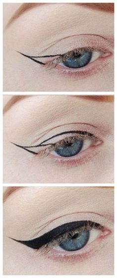 Simple Eyeliner Tutorial, Step By Step Eyeliner, Eyeliner Tutorials, Eyeliner Flick, Teknik Makeup, Perfect Winged Eyeliner, Eye Makeup Cosmetics, Winged Eyeliner Tutorial