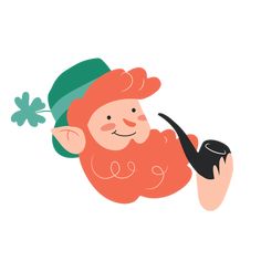 Irishman smoking pipe cartoon PNG Design St Patrick’s Day