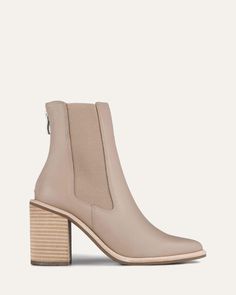 LUXE HIGH ANKLE BOOTS TAUPE LEATHER Beige Boots With Zipper Closure For Fall, Taupe Ankle Boots For Fall, Taupe Ankle Boots Medium Width, Taupe Ankle Boots For Spring, Spring Taupe Ankle Boots, Taupe Leather Boots For Fall, Taupe Leather Boots For Winter, Winter Taupe Leather Boots, Taupe Leather Boots, Medium Width