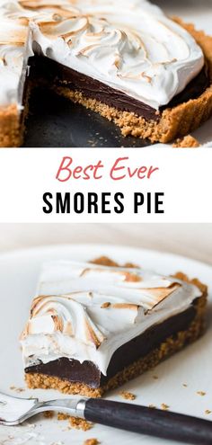 the best ever s'mores pie is ready to be eaten