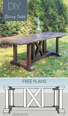 the diy dining table with free plans and instructions to make it in any size