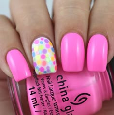 Easter Nail Art Designs, 2019 Nails, Queen Nails, Easter Nail Designs, Easter Nail Art, Colorful Nail Art, Colorful Nail, Polka Dot Nails