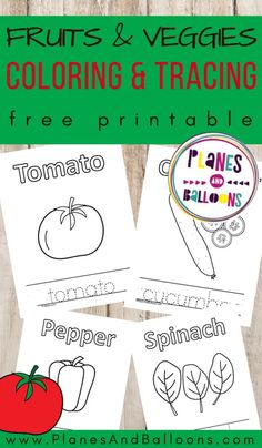 fruits and veggies coloring worksheet for kids to practice their language skills