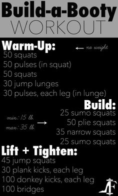 The only butt workout you need. Build, lift & tighten! Workouts Booties, Workout Man, Workout Warm Up, Ab Workout At Home