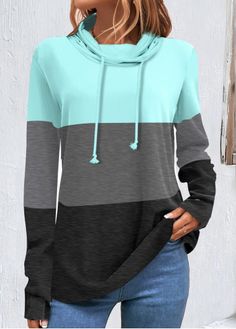 Color:Light Blue;Size:S;Size:M;Size:L;Size:XL;Package Contents:1 X Sweatshirt;Occasion:Other;Style:Casual; Casual Light Blue Patchwork Tops, Blue Long Sleeve Tops With Contrast Color, Casual Gray Tops With Contrast Color, Casual Gray Top With Contrast Color, Blue Patchwork Top For Winter, Casual Blue Tops With Splicing Details, Blue Color Block Long Sleeve Sweatshirt, Casual Blue Tops With Splicing, Winter Blue Patchwork Top