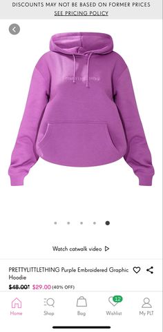 Plt Hoodie Outfit, Plt Outfit Ideas, Plt Finds, Plt Clothing, Purple Shirts, Purple Tops, Tops And Blouses