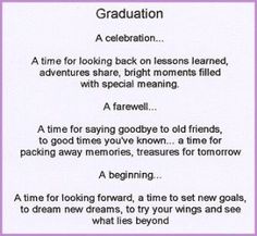 a poem written in the language of graduation