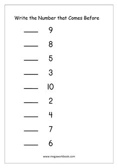 what comes before 1 - 20? printable worksheet for grade 2 and 3