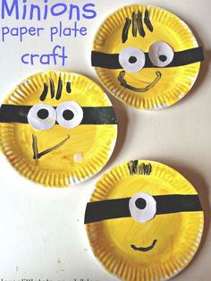 paper plate crafts for kids that look like minions