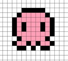 an image of a pink and black square with squares on it's sides, as well as the shape of a face