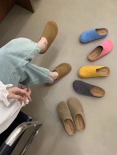 Low Sandals Woman Leather Shoes Lady 2024 Summer Heels Buckle Strap Nubuck Suit Female Beige Luxury Slides, Summer Heels, Fabric Shoes, Boho Style Dresses, Mule Flat, Leather Shoes Woman, Slides Shoes, Kids Sweater, Cozy Fashion