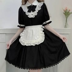 Please take the size info as a reference, The measurement error between 1-4cm is in the normal range. Fabric Material: Cotton blend, Polyester, Lace Color: Black Sku: SE22710 Size Chart: S, M, L, XL Size SBust: 90cm/35.46"Length: 90cm/35.46"Shoulder: 34cm/13.39"Waist: 74cm/29.16" Size MBust: 94cm/37.04"Length: 92cm/36. Halter Dress Short, Maid Dress, Black Bow, Xl Dress, Skirt Outfits, Jeans Dress, Gorgeous Dresses, Fabric Material, New Black