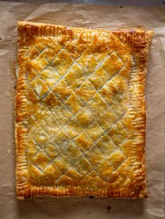 an uncooked pastry sitting on top of a piece of paper