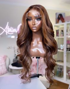 Dark Honey Hair Color, Top And Sweatpants, Wig Mannequin, Summer Hair Color Ideas, Long Haircut, Red Heads, Lace Frontal Wigs, Hair Collection