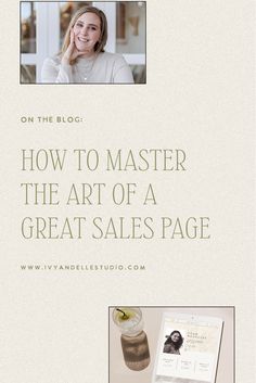 a book cover with the title how to master the art of a great sales page