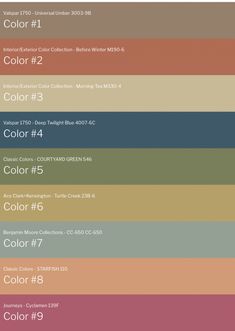 the color chart for different colors and numbers on this page is an excellent way to describe what