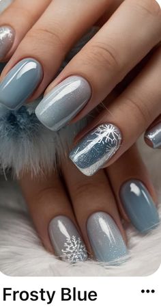 Winter Round Nails, Year Nails, Sweet Nails, Minimalist Nail, Nagellack Trends, Her Nails, Makijaż Smokey Eye, Snowflake Nails, Nail Fashion