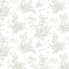 a white and beige wallpaper with flowers on it