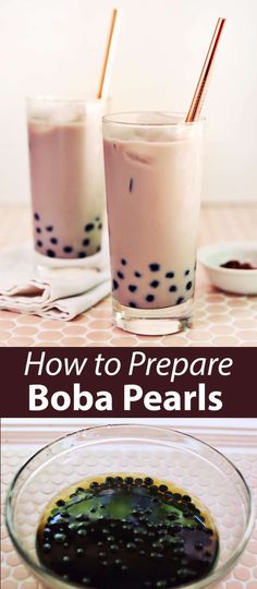 how to prepare boba pearls in two glasses