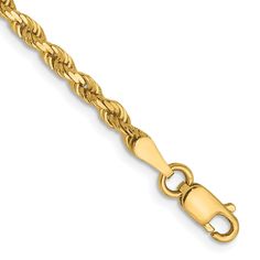 14k Yellow Gold 2.75m DC Lightweight Rope Chain Gold Rope Chains, Fine Jewelry Bracelets, Chain Anklet, Rope Chain, Chain Styles, Chain Bracelet, Anklets, Peru, Gold Diamond