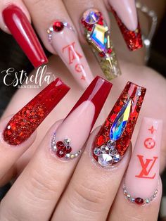 Candy hearts Valentine’s Day nails 2024 | Valentines Nail Flare Nails, Lipstick Nails