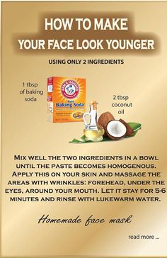 Baking Soda Coconut Oil, Skin Care Wrinkles, Baking Soda Shampoo, Homemade Face Masks, Homemade Face, Anti Aging Tips, Skin Care Remedies, Best Anti Aging, Health And Beauty Tips