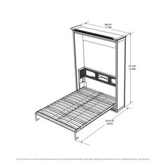 a drawing of a bed frame with the headboard and foot board