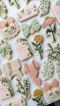 some decorated cookies are on a table