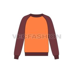 Streetwear Crew Neck Sweatshirt With Contrast Panels, Fall Crew Neck Sweatshirt With Contrast Panels, Crew Neck Sweatshirt With Contrast Panels For Fall, Raglan Sleeve Sweatshirt, Mens Holiday, Holiday Sweatshirt, Vector Template, Fashion Flats, Raglan Sleeve