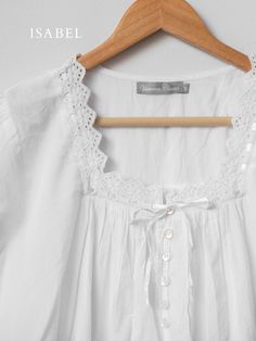 Nighty Designs, White Cotton Nightgown, Candle Crown, The Woman In White, Victorian Nightgown, Cotton Nighties, White Nightgown, Christmas Wear, Night Gowns