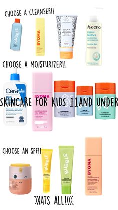 please kids under 11 don’t use all of the serums! maybe by age 12 or 12 start, but anything younger than that will just ruin your skin barrier!! Skincare For Kids 10 Years Old, Skincare Routine For 10yrs, Yes And No Skincare For Kids, Skincare For Kids 12, Skin Care For Kids Children, Preteen Skin Care Routine, Skin Care Routine For 11-12, Skin Care For 10 Year Girl, Good Skincare For Kids