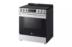 a black and silver stove top oven on a white background