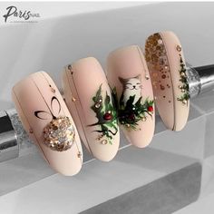 Christmas Gel Nails, Simple Gel Nails, Shiny Nails, Christmas Nails Acrylic, Thanksgiving Nails, Winter Nail Art, Xmas Nails, Christmas Nail Designs