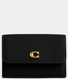 From COACH&#x2C; the Mini Trifold Wallet features:Polished pebble leatherGold-tone hardwareSix credit card slotsFull-length bill compartmentSnap closureOutside snap coin pocketApprox. 4.25" (L) x 2.75" (H) x 1" (W)Imported. Women�’s Wallet, Coach Wallets For Women, Key Holder Wallet, 2024 Wishlist, Women's Wallets, Cute Wallets, Polished Pebble, What In My Bag, Luxury Purses