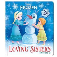 frozen loving sisters book with two girls making a snowman