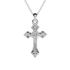 Dainty Crucifix Necklace With Adjustable Chain, Spiritual Cross Necklace With Adjustable Chain, Elegant Cross Necklace With Adjustable Chain, Cross Necklace With Adjustable Chain Crucifix As Gift, Elegant Crucifix Necklaces With Adjustable Chain, Crucifix Cross Necklace With Clavicle Chain As Gift, Crucifix Cross Necklace With Adjustable Chain, Crucifix Cross Necklace With Adjustable Chain As Gift, White Gold Cross Necklace With Clavicle Chain